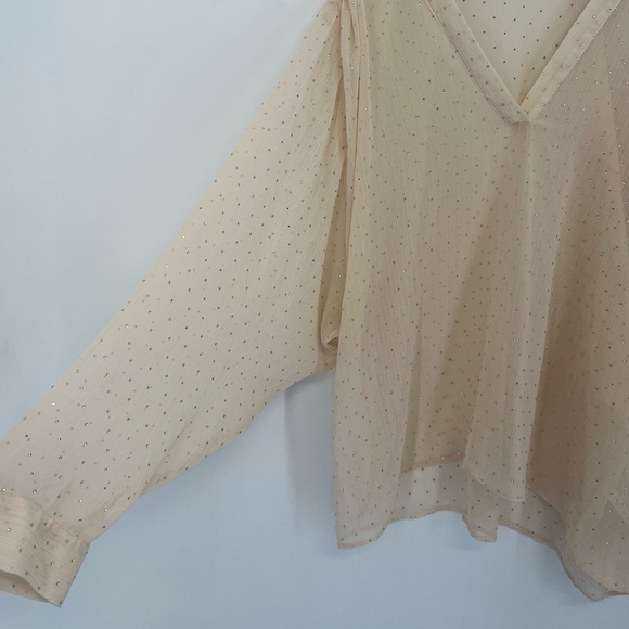 Zara Oversized Rhinestone Semi Sheer Blouse - Picture 4 of 9